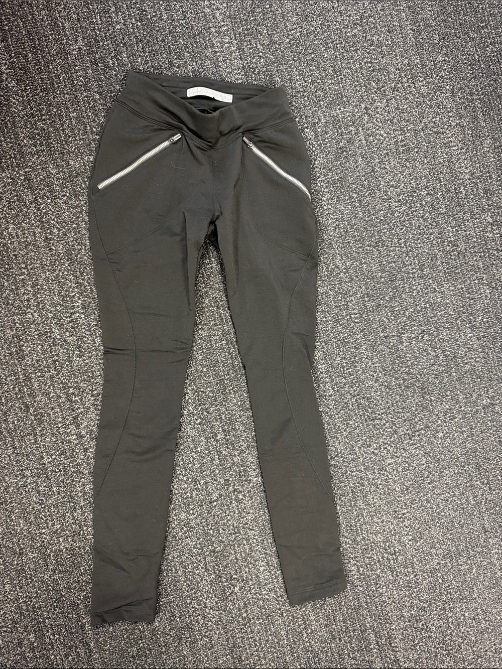 Icebreaker Black Kids Leggings with Silver Zip Pockets